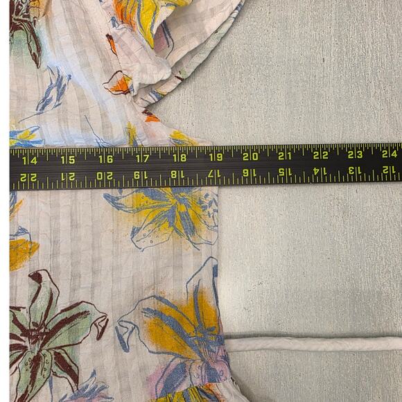 Tanya Taylor Marisol Coverup Dress SZ Medium Floral Spring Tiered - Picture 9 of 10